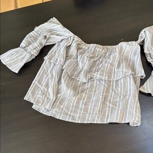 Striped Off-Shoulder Women's Top